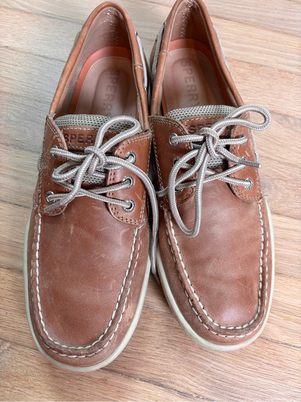 Sperry Men’s 11 Brown Leather Boat Shoes Lace Up Casual Deck Loafers